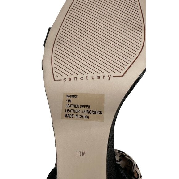 Sanctuary Sandals Whimsy Wedge Womens Size 11‎ Leopard Print Black Tie Strap NEW - Picture 11 of 11